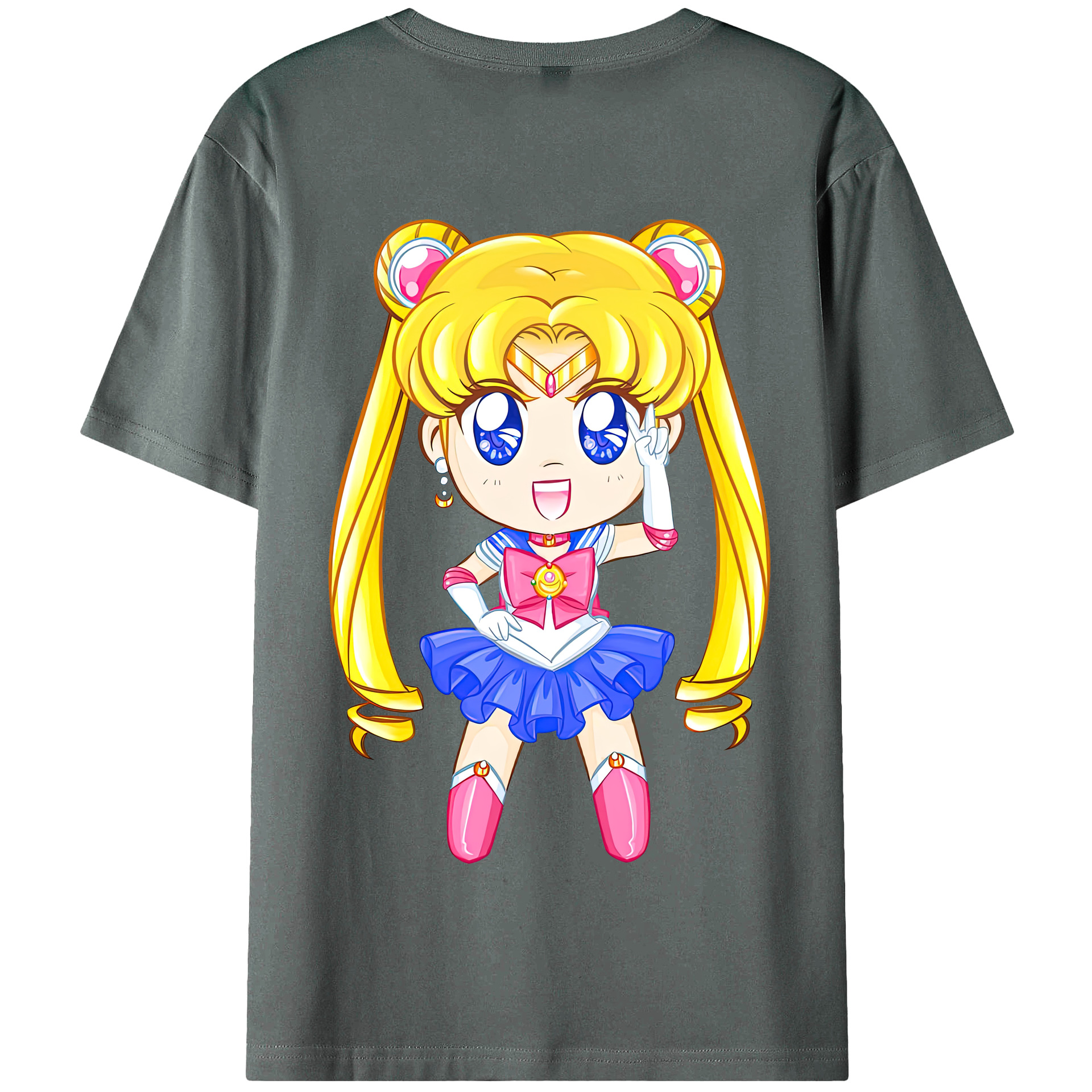 （画像用） 美少女戦士セーラームーン 月野 うさぎ つきの うさぎ Sailor Moon Tsukino Usagi 綿100％半袖Tシャツ（背面プリント）